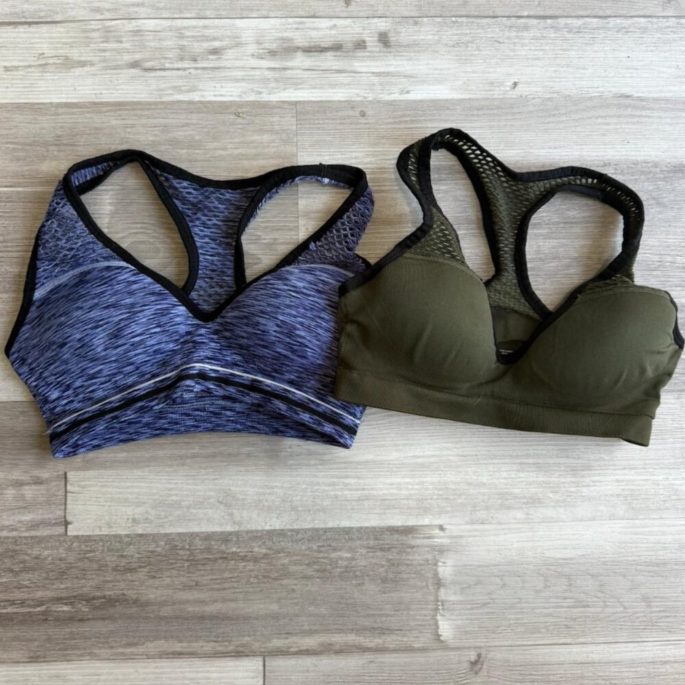 PINK Victoria's Secret Blue and Green Sports Bras
